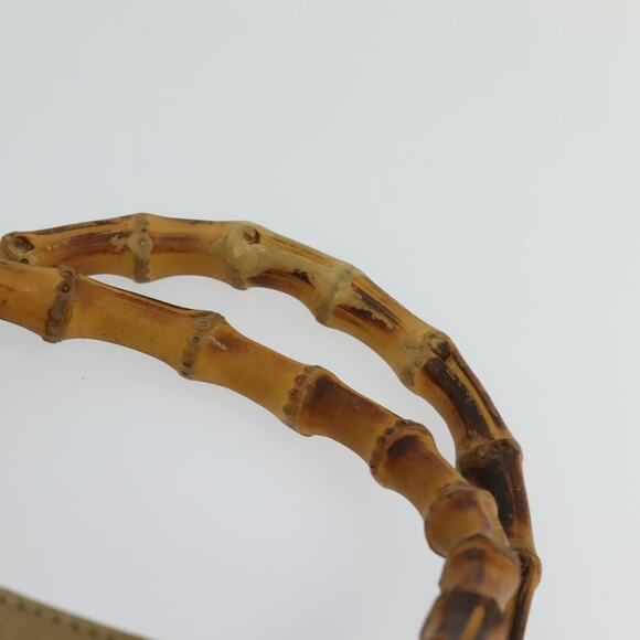 GUCCI Bamboo Hand Bag Leather Beige Gold 002 1186 002 1186 - Picture 8 of 12